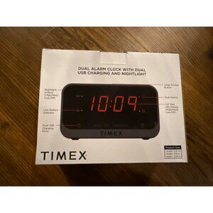 Timex Digital Dual Alarm Clock with USB Ports & Night Light New In Box